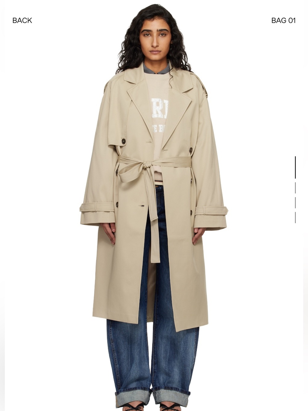 Anine Bing Rickie Beige Maxi Trench Coat NWT